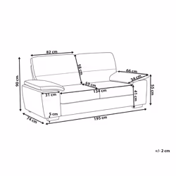 Sofa VOGAR Faux Leather Light Beige 3 Seater