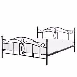 Bed Metal ANTLIA 160 x 200 cm (EU King Size) Black