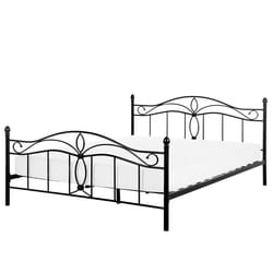 Bed Metal ANTLIA 160 x 200 cm (EU King Size) Black