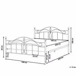 Bed Metal ANTLIA 160 x 200 cm (EU King Size) Black