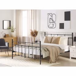 Bed Metal LYNX 180 x 200 cm (EU Super King) Black