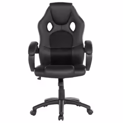Office Chair Swivel FIGHTER Faux Leather Black
