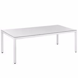 Garden Dining Table ITALY 220 cm 100 cm Glass White