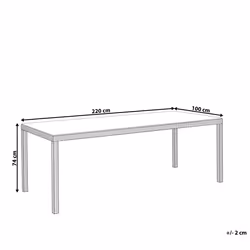 Garden Dining Table ITALY 220 cm 100 cm Glass White