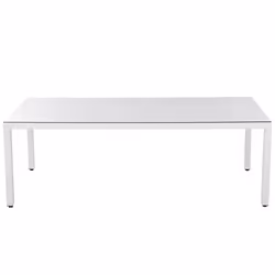 Garden Dining Table ITALY 220 cm 100 cm Glass White