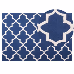 Wool Area Rug 140 x 200 cm Blue SILVAN