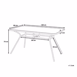 Garden Dining Table LIVO 140 cm 80 cm Glass Black