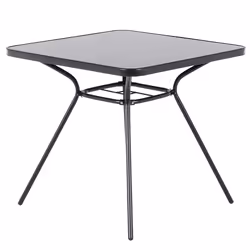 Bistro Table LIVO 80 cm 80 cm Glass Black