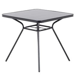 Bistro Table LIVO 80 cm 80 cm Glass Black