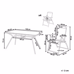 Garden Dining Set 6 Seater LIVO Metal Black