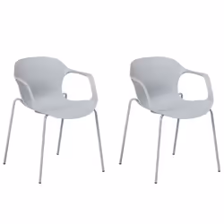 Set of 2 Dining Chairs ELBERT Light Grey