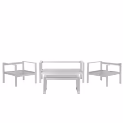 Garden Lounge Set with Table 4 Seater SALERNO Metal Dark Grey