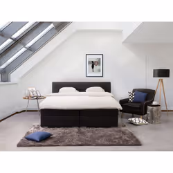 Super King Size Bed - Pocket Sprung Mattress - Box Spring - 180x200 cm - ADMIRAL - Black