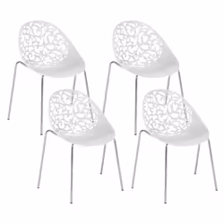 Set of 4 Dining Chairs MUMFORD White