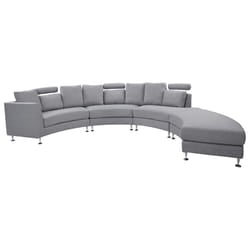 Curved Sofa ROTUNDE Fabric Light Grey 7 Seater
