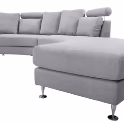 Curved Sofa ROTUNDE Fabric Light Grey 7 Seater