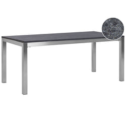 Garden Dining Table GROSSETO 180 cm 90 cm Flamed Granite Graphite Grey