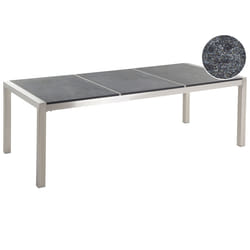Garden Dining Table GROSSETO 220 cm 100 cm Flamed Granite Graphite Grey