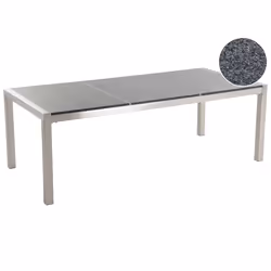 Garden Dining Table GROSSETO 220 cm 100 cm Polished Granite Grey