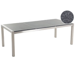 Garden Dining Table GROSSETO 220 cm 100 cm Polished Granite Grey