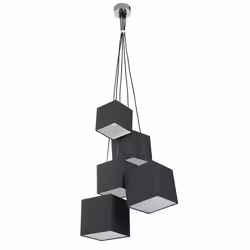 5 Light Cluster Pendant Lamp Black MESTA