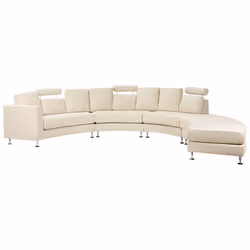Curved Sofa ROTUNDE Fabric Beige 7 Seater