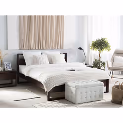 Bed Pine Wood GIULIA 160 x 200 cm (EU King Size) Dark Brown