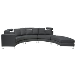 Curved Sofa ROTUNDE Fabric Dark Grey 7 Seater