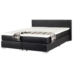 Divan Bed Faux Leather PRESIDENT 180 x 200 cm (EU Super King) Black
