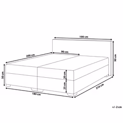 Divan Bed Faux Leather PRESIDENT 180 x 200 cm (EU Super King) Black