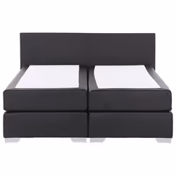Divan Bed Faux Leather PRESIDENT 180 x 200 cm (EU Super King) Black