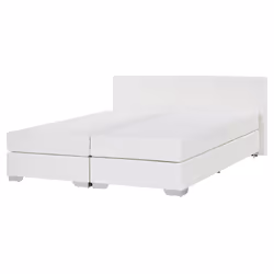 Divan Bed Faux Leather PRESIDENT 160 x 200 cm (EU King Size) White
