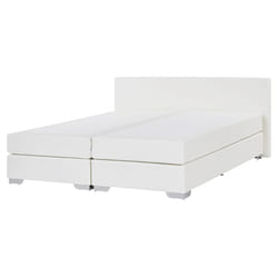 Divan Bed Faux Leather PRESIDENT 160 x 200 cm (EU King Size) White
