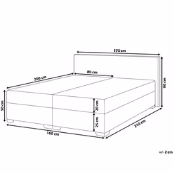 Divan Bed Faux Leather PRESIDENT 160 x 200 cm (EU King Size) White