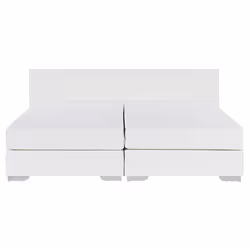 Divan Bed Faux Leather PRESIDENT 160 x 200 cm (EU King Size) White