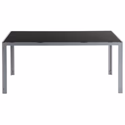 Garden Dining Table CATANIA 160 cm 91 cm Glass Black