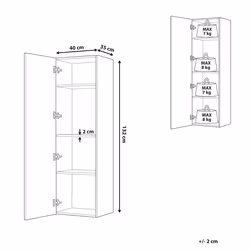 Bathroom Wall Mounted Cabinet MATARO 40 cm White