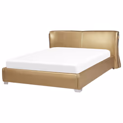Bed Leather PARIS 160 x 200 cm (EU King Size) Gold