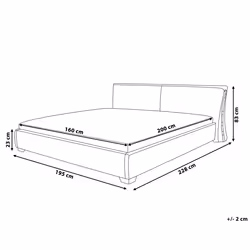 Bed Leather PARIS 160 x 200 cm (EU King Size) Gold