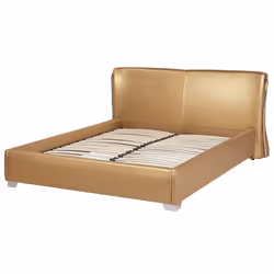 Bed Leather PARIS 160 x 200 cm (EU King Size) Gold