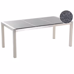 Garden Dining Table GROSSETO 180 cm 90 cm Polished Granite Grey