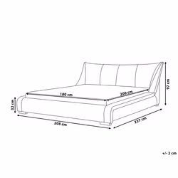 Bed Fabric NANTES 180 x 200 cm (EU Super King) Light Grey