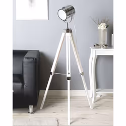 Floor Lamp ALZETTE Pine Wood White