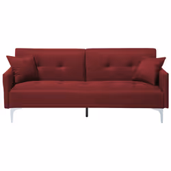 Sofa Bed LUCAN Fabric Dark Red 3 Seater