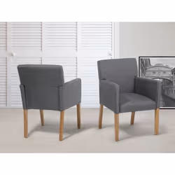 Dining Chair - Upholstered Seat - Settee - ROCKEFELLER - Grey