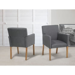 Dining Chair  - Upholstered Seat - Settee - ROCKEFELLER - Grey