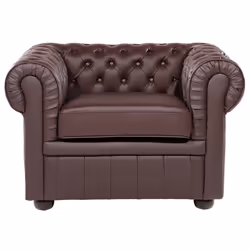 Armchair CHESTERFIELD Leather Brown