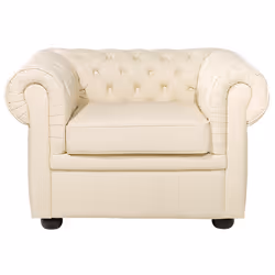 Armchair CHESTERFIELD Leather Beige