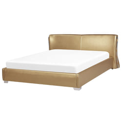 Bed Leather PARIS 180 x 200 cm (EU Super King) Gold