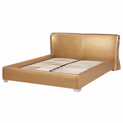 Bed Leather PARIS 180 x 200 cm (EU Super King) Gold